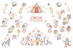 Cute Circus Watercolor Clipart Set Product Image 5