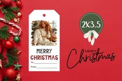 Cozy Winter Gift Tag PNG, Christmas Girl Gift Tag Template Product Image 3