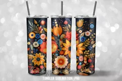 Flowers style mexican Tumbler Sublimation Design Product Image 3
