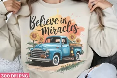 Believe in miracles PNG, Sunflower Quotes PNG Product Image 3