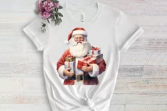 Watercolor Santa Claus Sublimation Clipart, Santa PNG Product Image 3