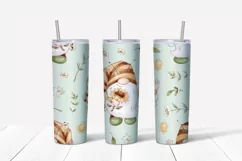 Cute gnomes and sunflowers Skinny tumbler wrap design Product Image 2