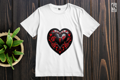Gothic Red Rose Heart Clipart Sublimation PNG Product Image 2