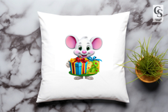 Cute Bunny And Mouse Gift Clipart Sublimation PNG Product Image 3