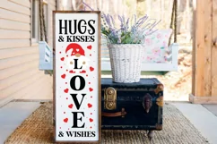 Hugs and kisses love and wishes SVG, Valentine's Day Porch Product Image 3