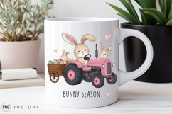 Easter Bunny Tractor With Eggs Sublimation PNG Product Image 2