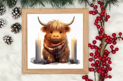 Cute Christmas Highland Cow Clipart, Christmas PNG Product Image 3