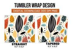 Abstract Shapes And Leaves Tumbler Wrap Sublimation Product Image 3