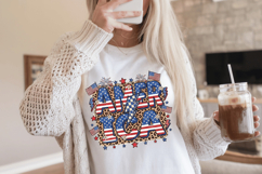 Retro America Leopard pattern PNG T-Shirt|4th of July PNG Product Image 10