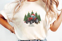 Christmas Tractor Sublimation, Christmas Png Product Image 3