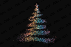 Rainbow Glitter Christmas Tree Background Digital Art Product Image 1