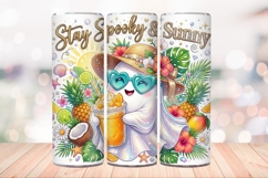 Summer Ghost 20 OZ Skinny Tumbler Wrap Sublimation Png. Product Image 3