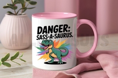 Cartoon T Rex Sass A Saurus With Funny Dinosaur Design Product Image 3