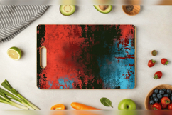 Red &amp; Blue Grunge Cutting Boards sublimation Designs Product Image 3