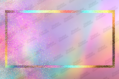 Pastel Rainbow Glitter Frame Background Digital Paper Product Image 1
