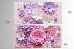 3 D papercut pink flowers | 16 Sublimation Mug designs, JPG Product Image 3