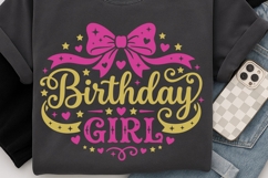 Birthday Girl Svg, Coquette Birthday Svg, Birthday Bow Svg. Product Image 3
