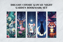 Dreamy Cosmic Kawaii Night Garden Bookmark Set Product Image 3