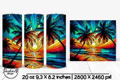 Beach stained glass tumbler wrap Product Image 1