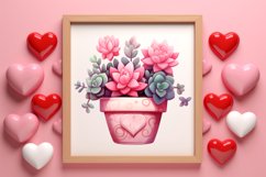 Pink Valentine Succulent Pot Clipart Product Image 3
