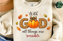 Christian Fall PNG: Leopard Pumpkin Coquette Design Product Image 5