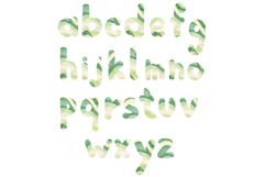 Watercolor green waves alphabet clipart. Product Image 3