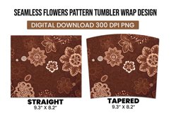 Seamless Flowers Pattern Tumbler Warp Design Product Image 3