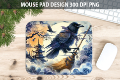 Watercolor Crow Mouse Pad Sublimation - Animal PNG Product Image 1
