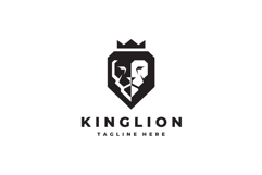 King Lion Head Logo Design Vector Illustration Product Image 3