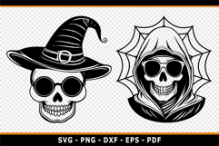 Halloween SVG, Skeleton, Ghost Faces Clipart SVG Product Image 3