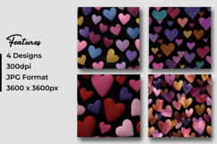 Glitter Hearts Pattern Digital Paper Product Image 3
