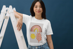 Boho Rainbow Leaf Abstract Embroidery Design Product Image 3