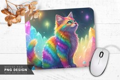 Crystal Backed Rainbow Cat Mouse Pad PNG Design Product Image 1
