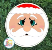 Santa Claus, Mrs Claus faces, christmas round sign svg Product Image 3
