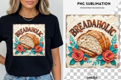 Breadaholic Clipart | Floral Sourdough Bread PNG | Bakery Product Image 3