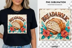 Breadaholic Clipart | Floral Sourdough Bread PNG | Bakery Product Image 3