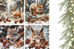 Embroidery Winter Animals Pillow Case, Winter Pillow Designs Product Image 3
