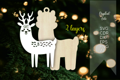 2d deer layered christmas files laser cut, instant download Product Image 3