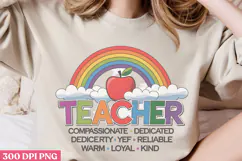 Teacher Rainbow PNG, Retro Teacher Sublimation PNG Product Image 3