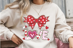 Valentine LOVE Bow Sublimation PNG Product Image 2