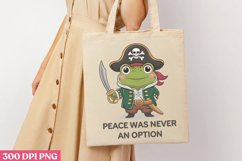Peace was never an option PNG, Funny Frog Sublimation PNG Product Image 3