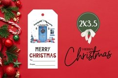 Christmas Door Gift Tag, Watercolor Christmas Gift Tags Product Image 3