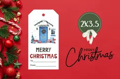 Christmas Door Gift Tag, Watercolor Christmas Gift Tags Product Image 3