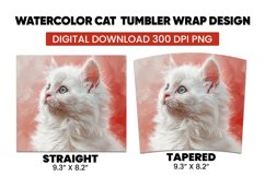 Watercolor Cat Tumbler Warp Design Product Image 3