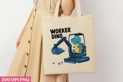 Worker Dino PNG, Cute Animal Sublimation PNG Product Image 3
