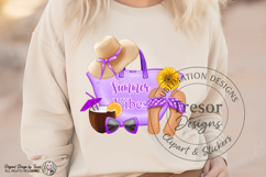 Purple Summer Vibes Beach Tote Design-Tropical Vacation Art Product Image 2