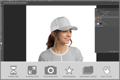 Trucker Cap Worn By A Young Woman Product Image 2