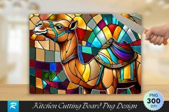 Camel Stained Glass Cutting Board Sublimation Design Product Image 1