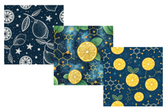 Lemon Nebula Cosmos Seamless Pattern, Digital Paper Product Image 3
