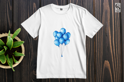 Blue Balloon Watercolor Party Clipart Sublimation PNG Product Image 3